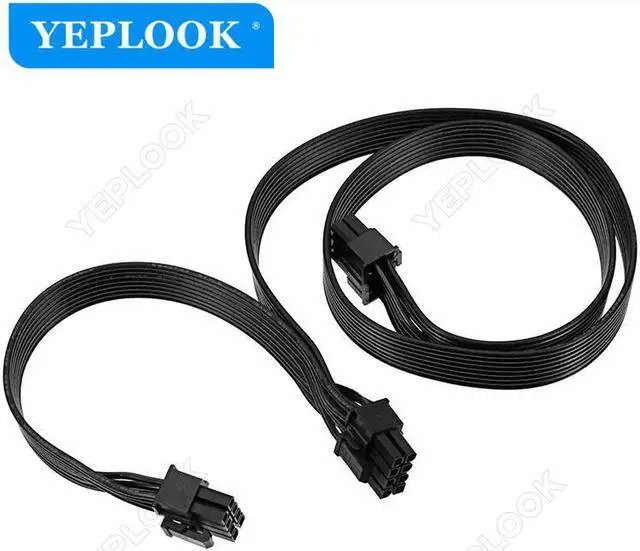 Alt view image 4 of 6 - PCIe 8Pin to Dual 8Pin (6+2Pin) 2 in 1 GPU Cable 60+20CM 18AWG For GIGABYTE 80Plus Gold Semi Modular B700H 700W, G750H 750W
