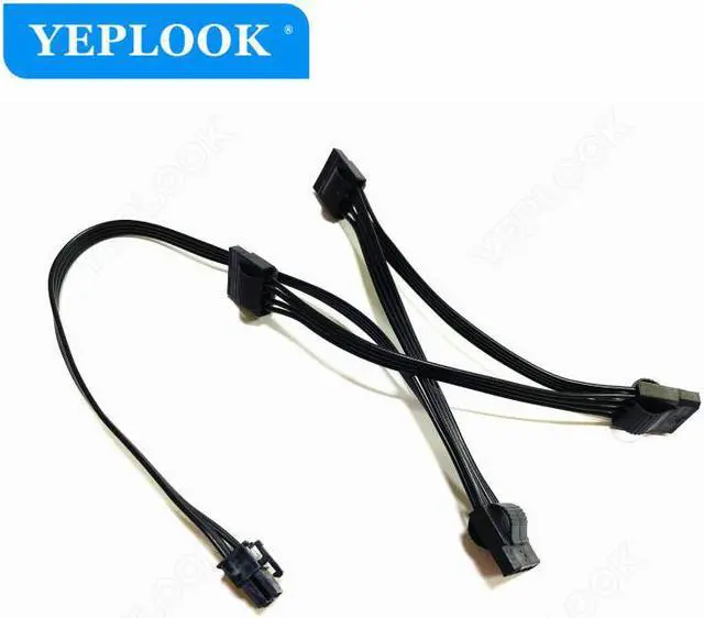 Alt view image 2 of 6 - 6Pin to 4x Molex 4Pin Fan Controller Power Supply Cable For GIGABYTE AORUS P750W GP-AP750GM, P850W GP-AP850GM Gold Fully Modular