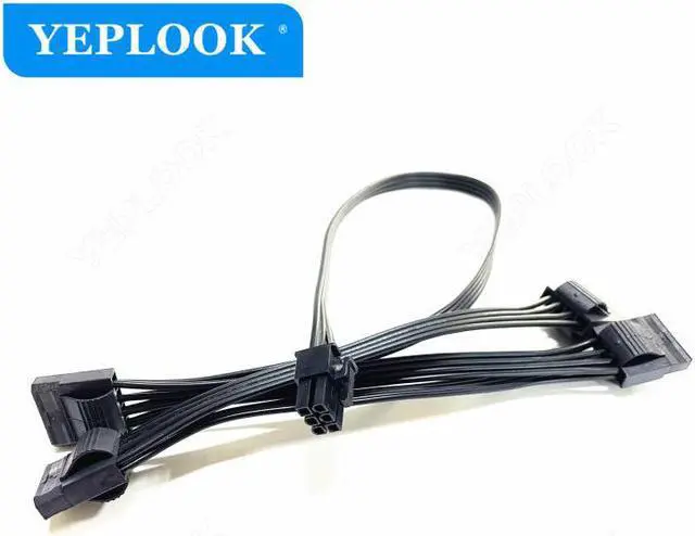 Alt view image 3 of 6 - 6Pin to 4x Molex 4Pin Fan Controller Power Supply Cable For GIGABYTE AORUS P750W GP-AP750GM, P850W GP-AP850GM Gold Fully Modular
