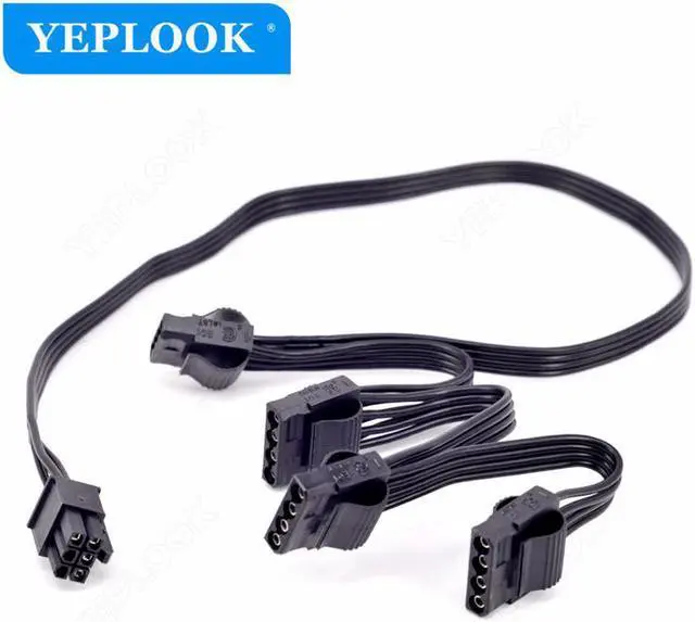 Alt view image 2 of 8 - 6Pin to 4x Molex 4Pin IDE Port Fan Controller Power Supply Cable For GIGABYTE 80Plus Gold Semi Modular B700H 700W, G750H 750W