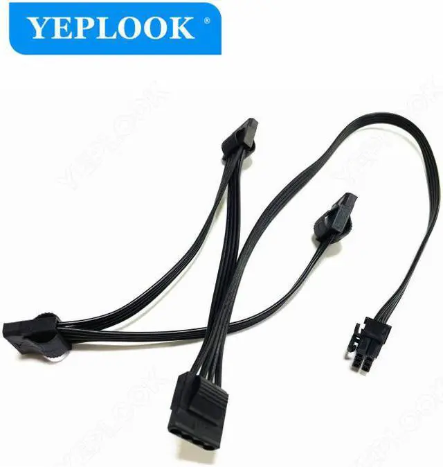 Alt view image 4 of 6 - 6Pin to 4x Molex 4Pin Fan Controller Power Supply Cable For GIGABYTE AORUS P750W GP-AP750GM, P850W GP-AP850GM Gold Fully Modular
