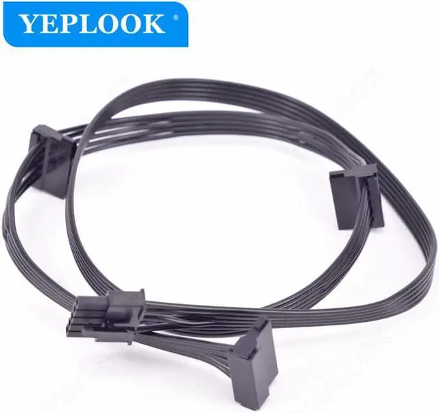 Alt view image 2 of 7 - 5Pin to 3x SATA Angled Hard Driver SSD Power Supply Cable For CoolerMaster V Series Gold Fully Modular V550 V650 V750 V850 V1000