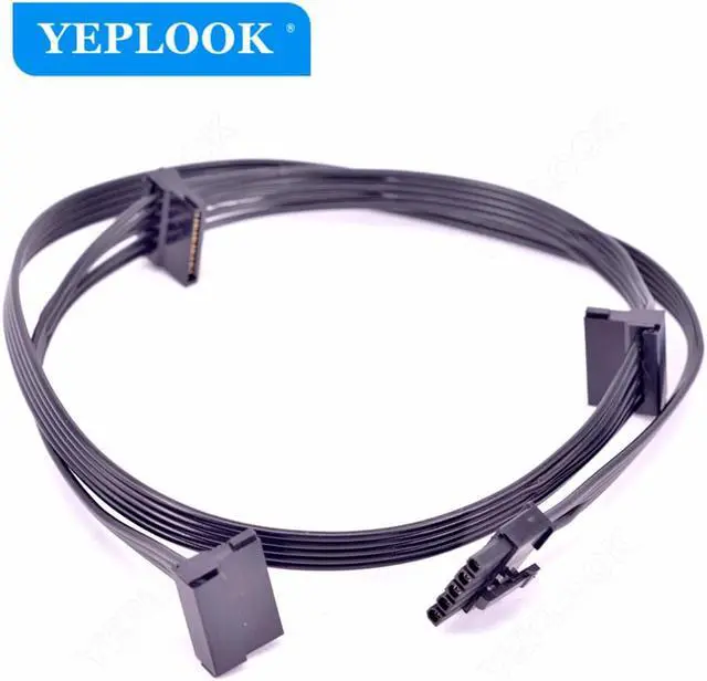 Alt view image 4 of 7 - 5Pin to 3x SATA Angled Hard Driver SSD Power Supply Cable For CoolerMaster V Series Gold Fully Modular V550 V650 V750 V850 V1000