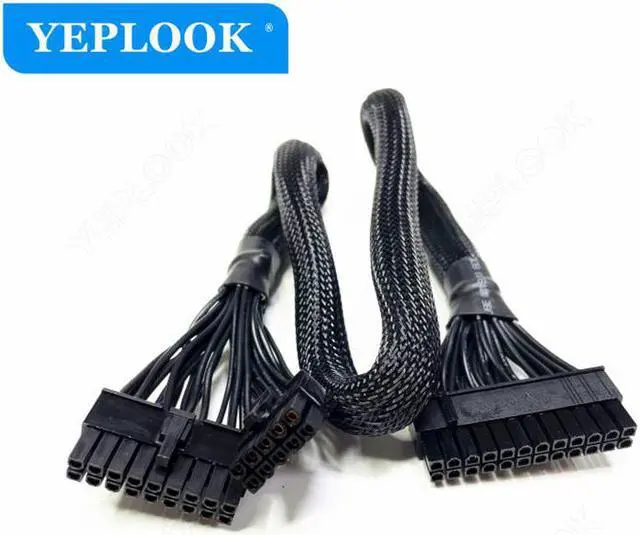 Alt view image 2 of 6 - 10Pin+18Pin to 24Pin 20+4Pin Main Power Supply Cable Sleeved For Cooler Master Gold V2 Series V550 V650 V750 V850 Fully Modular
