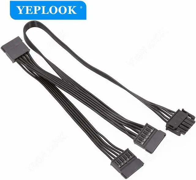Alt view image 2 of 6 - 5Pin to 3 Port SATA Hard Driver SSD Power Supply Cable For CoolerMaster V Series Gold Fully Modular V550 V650 V750 V850 V1000