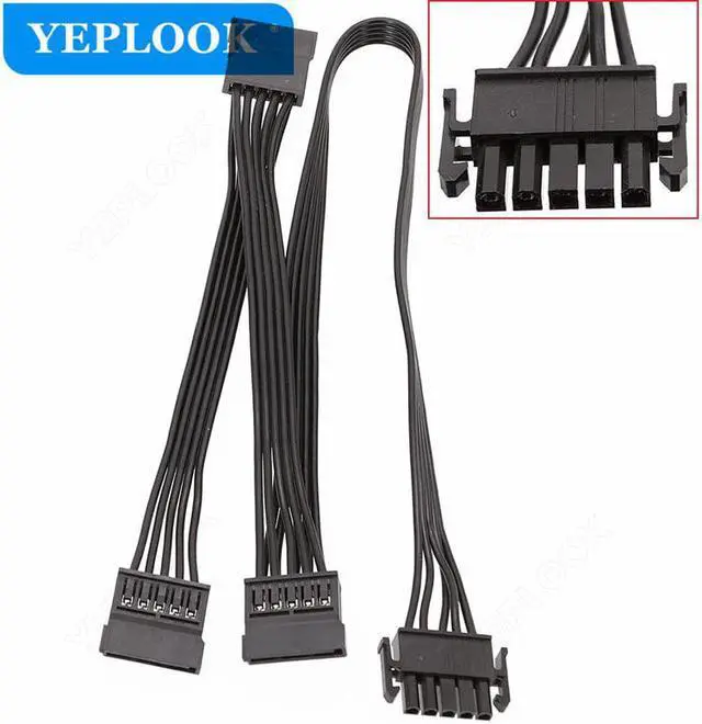 Alt view image 4 of 6 - 5Pin to 3 Port SATA Hard Driver SSD Power Supply Cable For CoolerMaster V Series Gold Fully Modular V550 V650 V750 V850 V1000