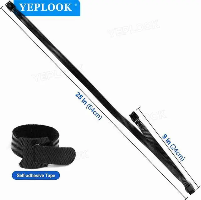 Alt view image 3 of 8 - PCIe 8Pin to 2x8Pin (6+2Pin) GPU Cable 60+20CM 18AWG For CoolerMaster GX/MWE V2 Series GX550 GX650 GX750 GX850 GX1050 GX1250