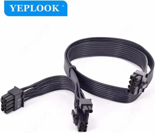 Alt view image 2 of 8 - PCIe 8Pin to 2x8Pin (6+2Pin) GPU Cable 60+20CM 18AWG For CoolerMaster GX/MWE V2 Series GX550 GX650 GX750 GX850 GX1050 GX1250
