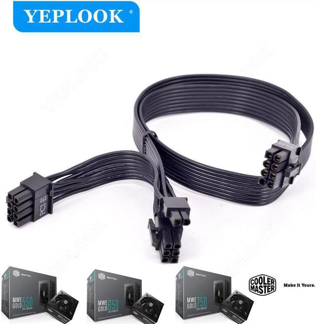 Main image of PCIe 8Pin to 2x8Pin(6+2Pin) GPU Cable 60+20CM 18AWG For CoolerMaster MWE GOLD 550W 650W 750W Fully Modular Not for MWE V2 Series