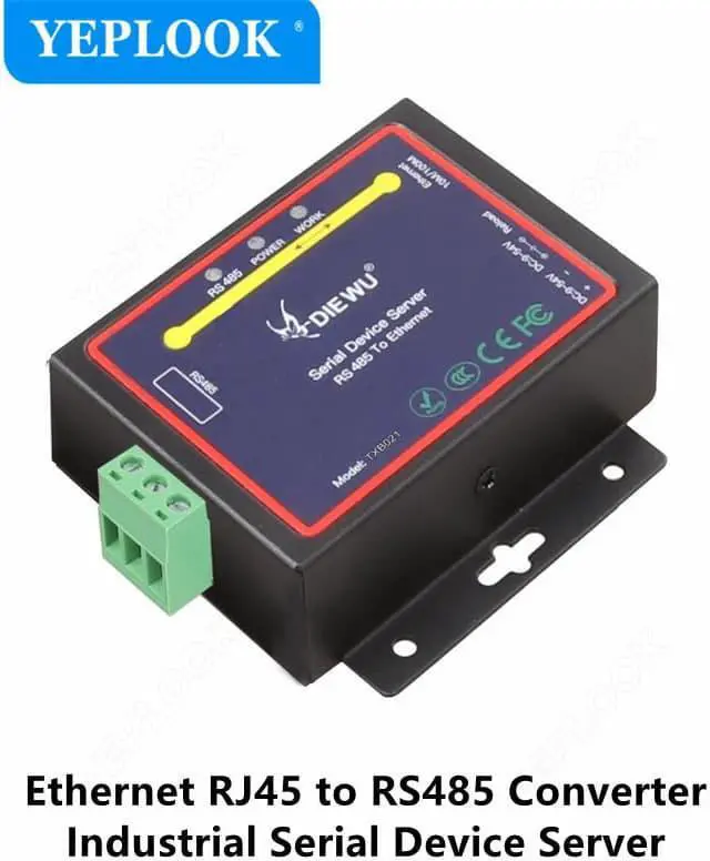 Main image of Ethernet RJ45 to RS485 Converter Industrial Grade Serial Device Server Ethernet LAN Converter Adapter Support TCP/RTU/UDP Modes