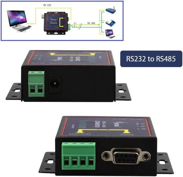 Alt view image 3 of 6 - RS232 to RS485 Serial Network Ethernet Device Server Active Converter DB9 Female with Power Supply Cable for Industrial Use