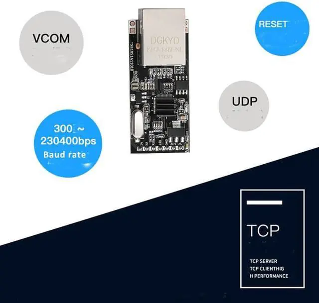Alt view image 6 of 6 - RS232 Serial TTL to Ethernet RJ45 10/100Mbps Module Support TCP/UDP/HTTP Working Mode Chipset TXIC/TX210T