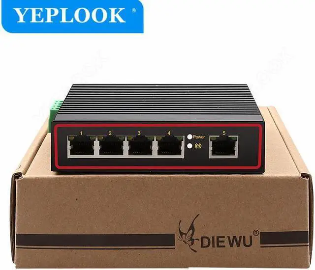 Alt view image 6 of 8 - 5 Ports RJ45 10/100Mbps Industrial Ethernet Switch Network Switch Signal Strengthen DIN Rail Type Support DC 5V-58V