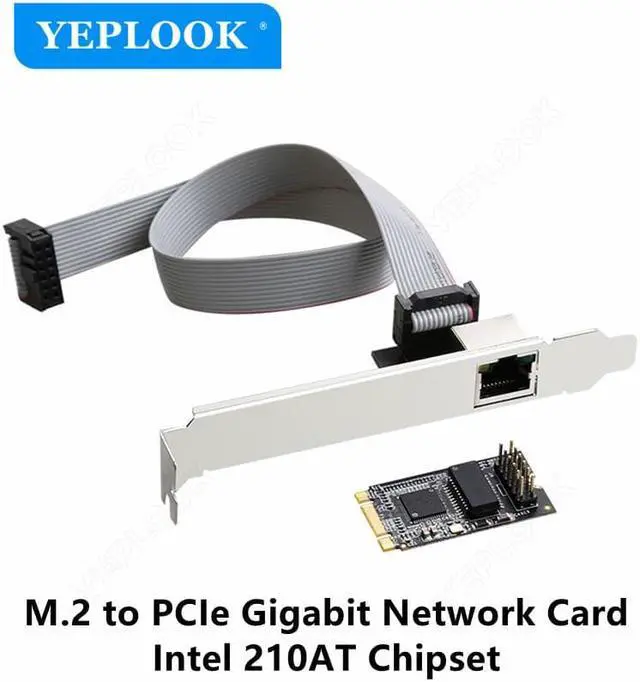 Main image of M.2 to PCIe Gigabit Network Card 1xRJ45 10/100/1000Mbps Fast Ethernet Lan Card Intel 210AT Chipset for Desktop Computer TXA098