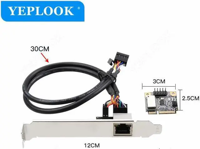 Alt view image 4 of 6 - MINI PCIE 1G Lan Card Gigabit Network Card RJ45 10/100/1000Mbps Fast Ethernet High Speed Realtek RTL8111H Chipset for Desktop PC