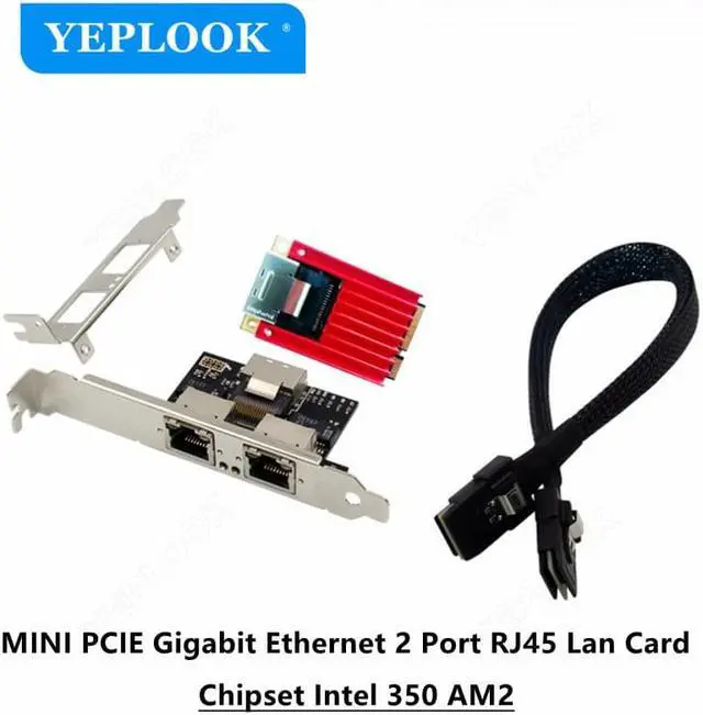 Main image of MINI PCIE 1G LAN Card Dual Port RJ45 Industrial Server 10/100/1000Mbps Gigabit Ethernet Adapter Network Card Chipset Intel I350