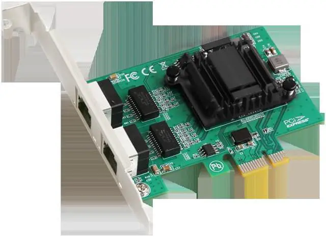 Alt view image 2 of 5 - PCIe x1 Dual RJ45 Gigabit Network Card 10/100/1000Mbps Ethernet Lan Wired Adapter ROS Chipset Intel 82571 for Desktop Server