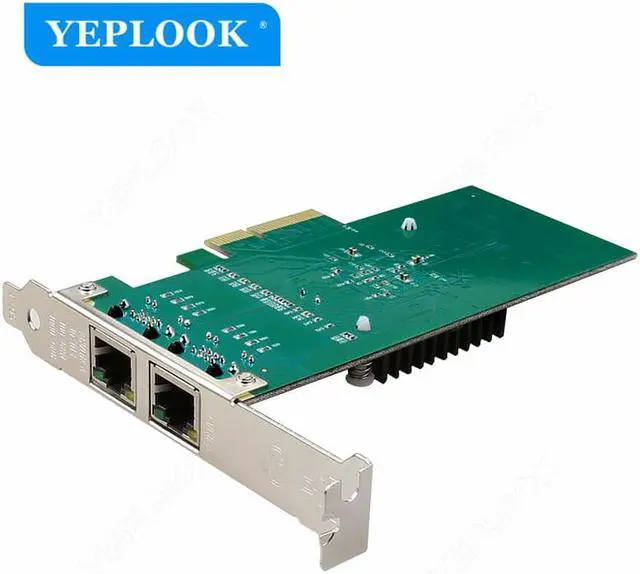 Alt view image 2 of 6 - PCIe x4 Dual Port RJ45 10/100/1000Mbps 1G Gigabit Ethernet LAN Network Server Adapter Card Intel82576 Chip with Heat Sink TXA030