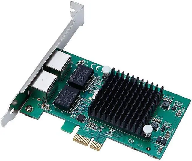 Alt view image 4 of 4 - PCIe x1 Dual Port RJ45 10/100/1000Mbps Gigabit Network Server Adapter Card NIC Intel 82575/6 Chipset with Short Bracket TXA020