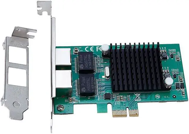 Alt view image 3 of 4 - PCIe x1 Dual Port RJ45 10/100/1000Mbps Gigabit Network Server Adapter Card NIC Intel 82575/6 Chipset with Short Bracket TXA020