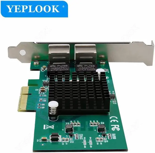 Alt view image 3 of 6 - PCIe x4 Dual Port RJ45 10/100/1000Mbps 1G Gigabit Ethernet LAN Network Server Adapter Card Intel82576 Chip with Heat Sink TXA030