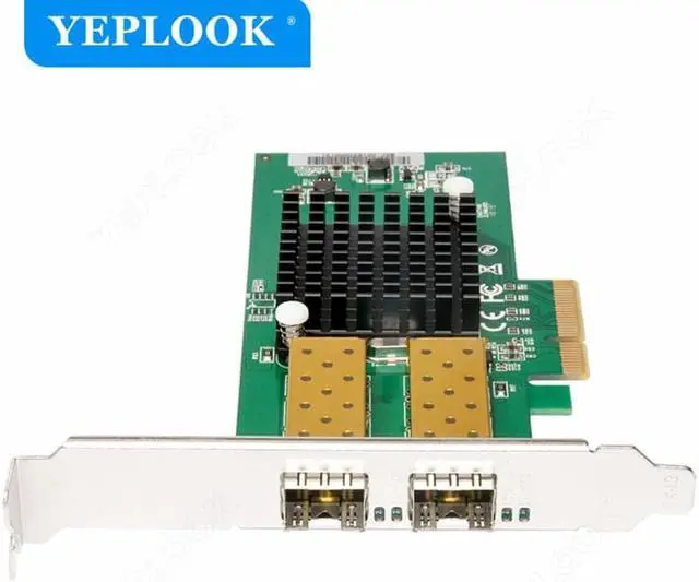 Alt view image 4 of 6 - 2 Port SFP Network Card PCIe 4X 1000Mbps 1G Fiber Optic Gigabit Ethernet Lan Adapter for Desktop Server Card Chipset Intel 82576