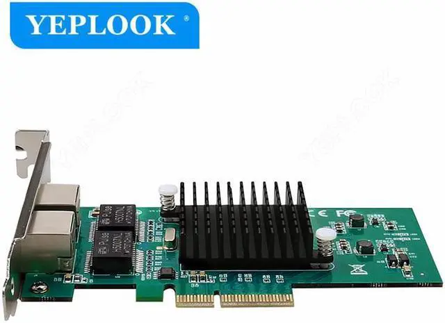 Alt view image 6 of 6 - PCIe x4 Dual Port RJ45 10/100/1000Mbps 1G Gigabit Ethernet LAN Network Server Adapter Card Intel82576 Chip with Heat Sink TXA030