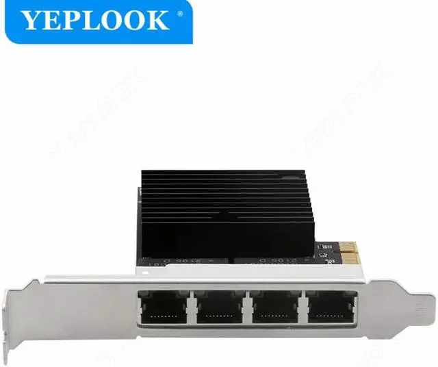 Alt view image 3 of 5 - PCIe x1 4 Ports RJ45 10/100/1000Mbps Gigabit Ethernet Lan Network Card Chipset Intel 82571 with Heat Sink for Server Desktop