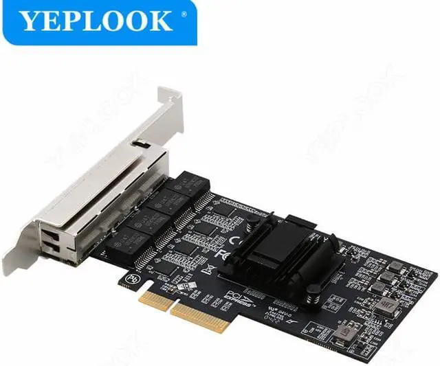 Alt view image 2 of 6 - PCIe X4 4 Ports RJ45 10/100/1000Mbps/2.5G Network Card Gigabit Ethernet Card Chipset RTL8125BG For Server Desktop Computer