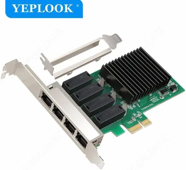 Main image of PCIe X1 4 Port RJ45 Gigabit Ethernet Network Card 10/100/1000Mbps Server Desktop Game Adapter LAN Controller Chipset RTL8111H