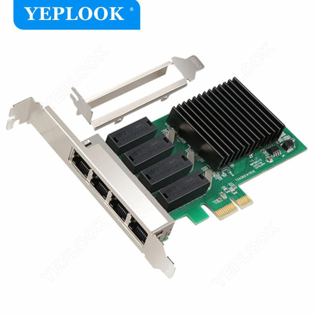 Carte Réseau Ethernet 4 Ports Gigabit PCI-E X1 - Pour Serveur Ou PC, Compatible Windows/Linux