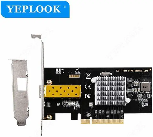 Alt view image 2 of 5 - PCIe 2.0 8X 10Gbps 10000Mbps 10 Gigabit Fiber Network Adapter Lan Card SFP+ Module Intel 82599 Chipset for Server Workstation