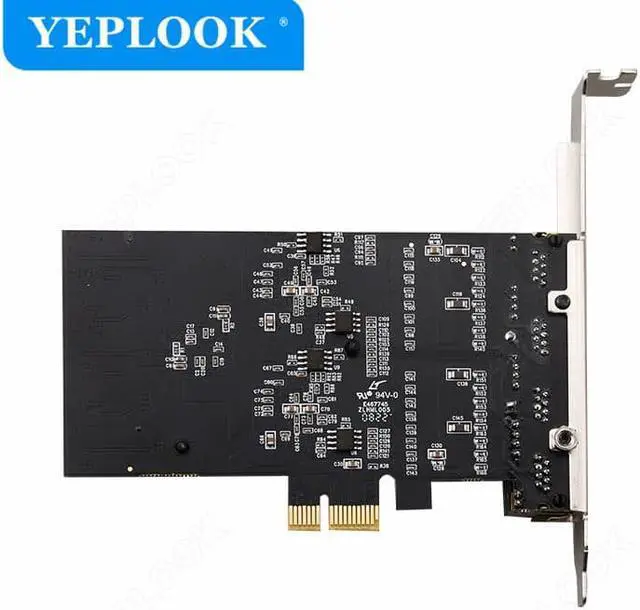 Alt view image 4 of 5 - PCIe x1 4 Ports RJ45 10/100/1000Mbps Gigabit Ethernet Lan Network Card Chipset Intel 82571 with Heat Sink for Server Desktop