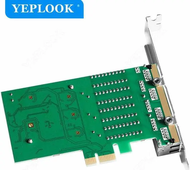 Alt view image 6 of 8 - PCIe X1 4 Port RJ45 Gigabit Ethernet Network Card 10/100/1000Mbps Server Desktop Game Adapter LAN Controller Chipset RTL8111H