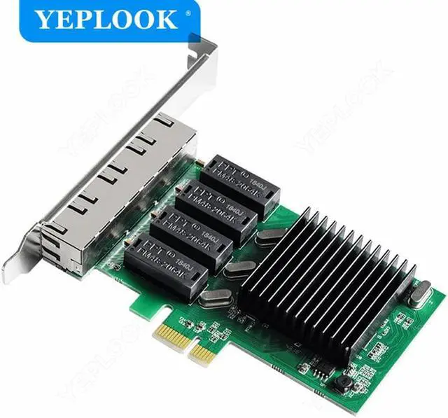 Alt view image 4 of 8 - PCIe X1 4 Port RJ45 Gigabit Ethernet Network Card 10/100/1000Mbps Server Desktop Game Adapter LAN Controller Chipset RTL8111H
