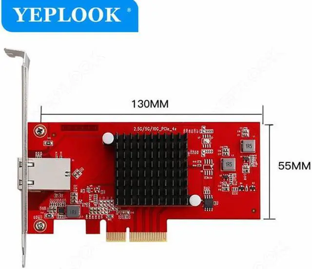 Alt view image 5 of 6 - PCIe 3.0 4X Single Electrical Port RJ45 10000Mbps 10G/5G/2.5G/1G Optical Fiber Server Network Card Lan Adapter Chipset AQC107