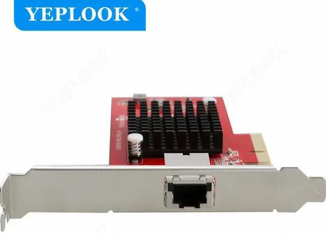 Alt view image 2 of 6 - PCIe 3.0 4X Single Electrical Port RJ45 10000Mbps 10G/5G/2.5G/1G Optical Fiber Server Network Card Lan Adapter Chipset AQC107