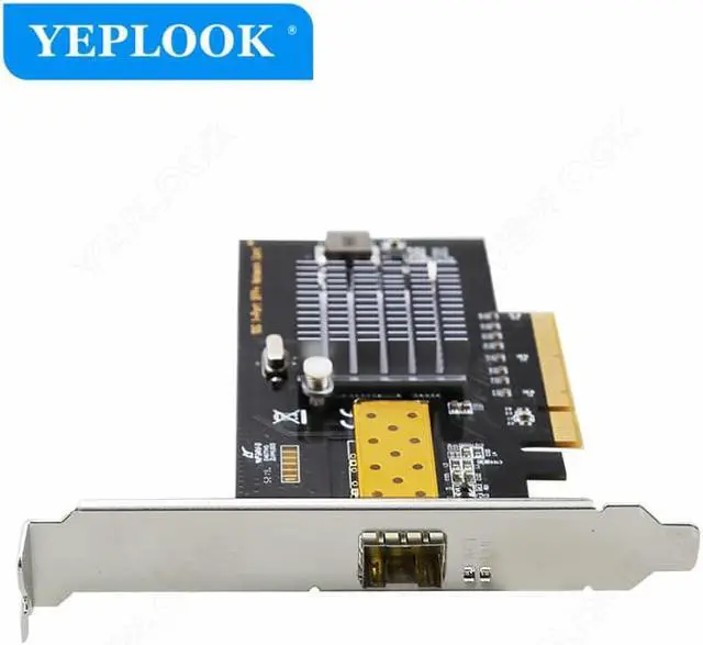 Alt view image 3 of 5 - PCIe 2.0 8X 10Gbps 10000Mbps 10 Gigabit Fiber Network Adapter Lan Card SFP+ Module Intel 82599 Chipset for Server Workstation