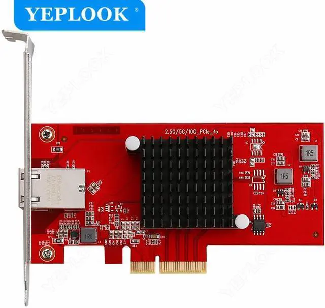 Alt view image 4 of 6 - PCIe 3.0 4X Single Electrical Port RJ45 10000Mbps 10G/5G/2.5G/1G Optical Fiber Server Network Card Lan Adapter Chipset AQC107