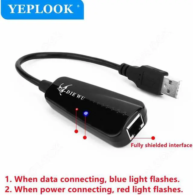 Alt view image 4 of 7 - USB 2.0 to RJ45 10/100Mpbs Network Card Ethernet Lan Wired Adapter For Laptop Desktop TV Box Android TV Chipset Realtek 8152