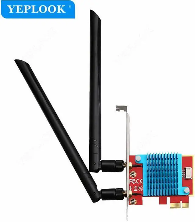 Alt view image 2 of 6 - 2 in 1 Wifi+Bluetooth PCIe 1x to M.2 NGFF WIFI Wireless Adapter Card 5Dbi For AX210 AX200 AC9260 AC8265 AC8260 AC7265 AC7260