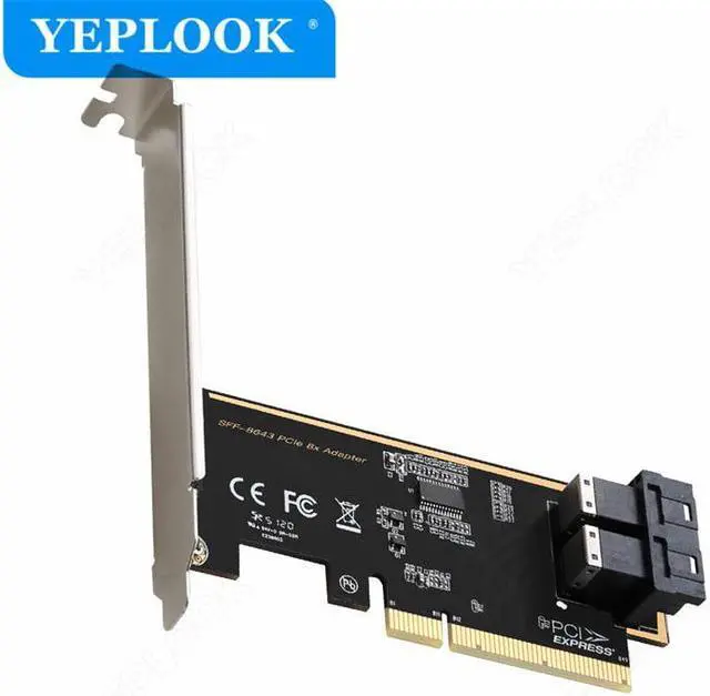 Alt view image 3 of 5 - PCIe 3.0 4X to 2 Ports U.2 SFF-8643 Adapter for NVMe 2.5'' SSD Converter Hard Disk Desktop PC Expansion Card Driver Free