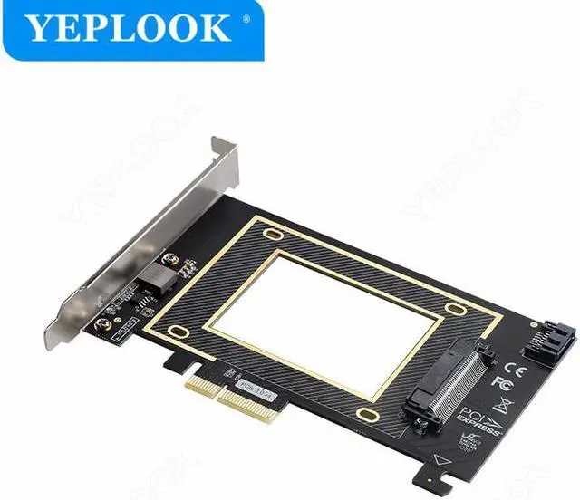 Alt view image 3 of 6 - PCIe 3.0 4X to U.2 Expansion Card SATA3.0 SFF-8639 Desktop Riser Card High Speed 32GT/S For 2.5 Inch NVME HDD SSD CHIA