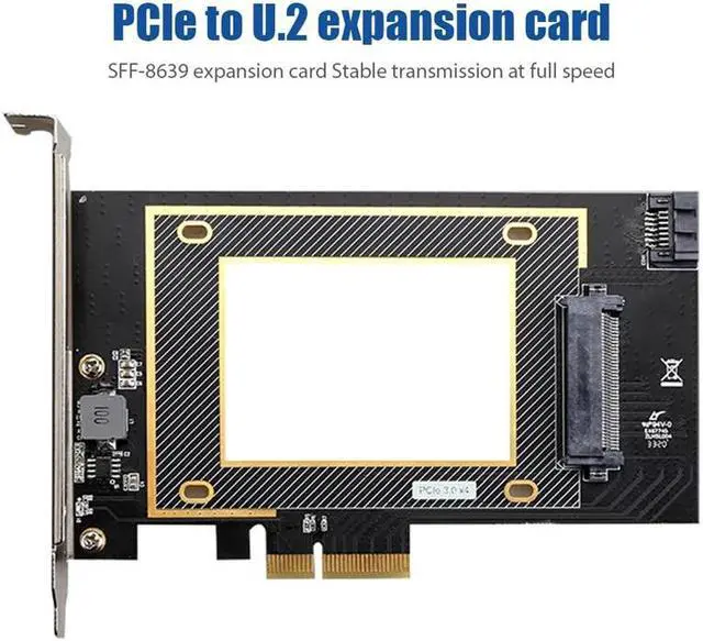 Alt view image 2 of 6 - PCIe 3.0 4X to U.2 Expansion Card SATA3.0 SFF-8639 Desktop Riser Card High Speed 32GT/S For 2.5 Inch NVME HDD SSD CHIA