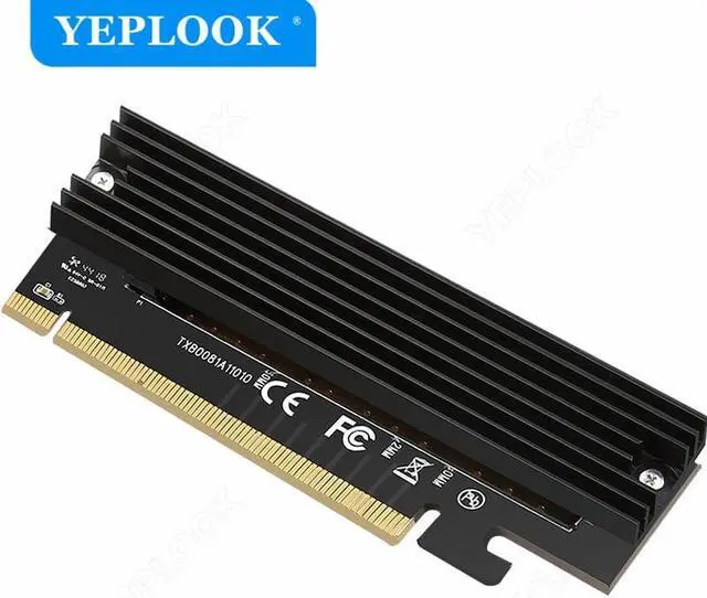 Alt view image 3 of 4 - PCIe 3.0 x16 X4 to M.2 NGFF NVME Adapter Card Support 2280 2260 2242 2230 SSD M Key High Speed Adapter Riser Card with Heat Sink