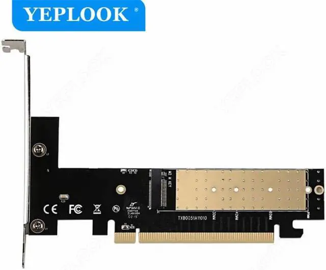 Alt view image 4 of 5 - M.2 NVMe SSD NGFF to PCIe X16 adapter M Key Interface Card Suppor PCI Express 3.0 For 2230 2242 2260 2280 Size