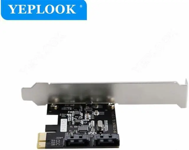 Alt view image 3 of 6 - PCIe 1x to 2 SATA3.0 SATA III 6Gb/s JMS582 Chipset PCI Express x1 SATA Expansion Controller Adapter Card