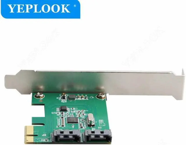 Alt view image 5 of 6 - PCIe 2.0 x1 to 2 SATA3.0 6Gbps PCI-E SATA III Expansion Card Riser Card Adapter Converter ASM1061 Chipset for Desktop