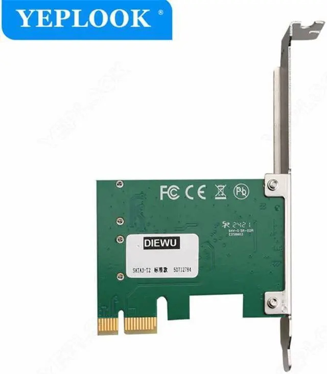 Alt view image 6 of 6 - PCIe 2.0 x1 to 2 SATA3.0 6Gbps PCI-E SATA III Expansion Card Riser Card Adapter Converter ASM1061 Chipset for Desktop