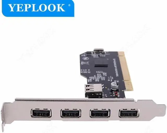 Alt view image 4 of 6 - PCI to 4+1 Port USB2.0 HUB 480Mbps Desktop Expansion Card Converter Adapter Riser Card NEC720101 Chip